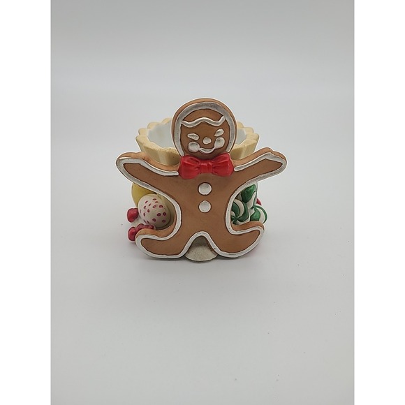 Partylite Gingerbread Man Votive Candle Holder 3.75"H Christmas Holiday Cute EUC - Picture 1 of 8